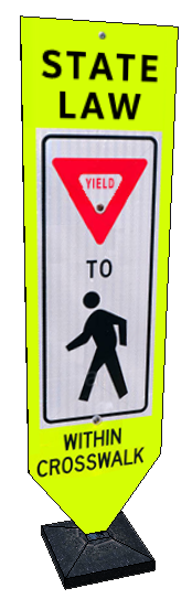 Yield to pedestrian crosswalk sign