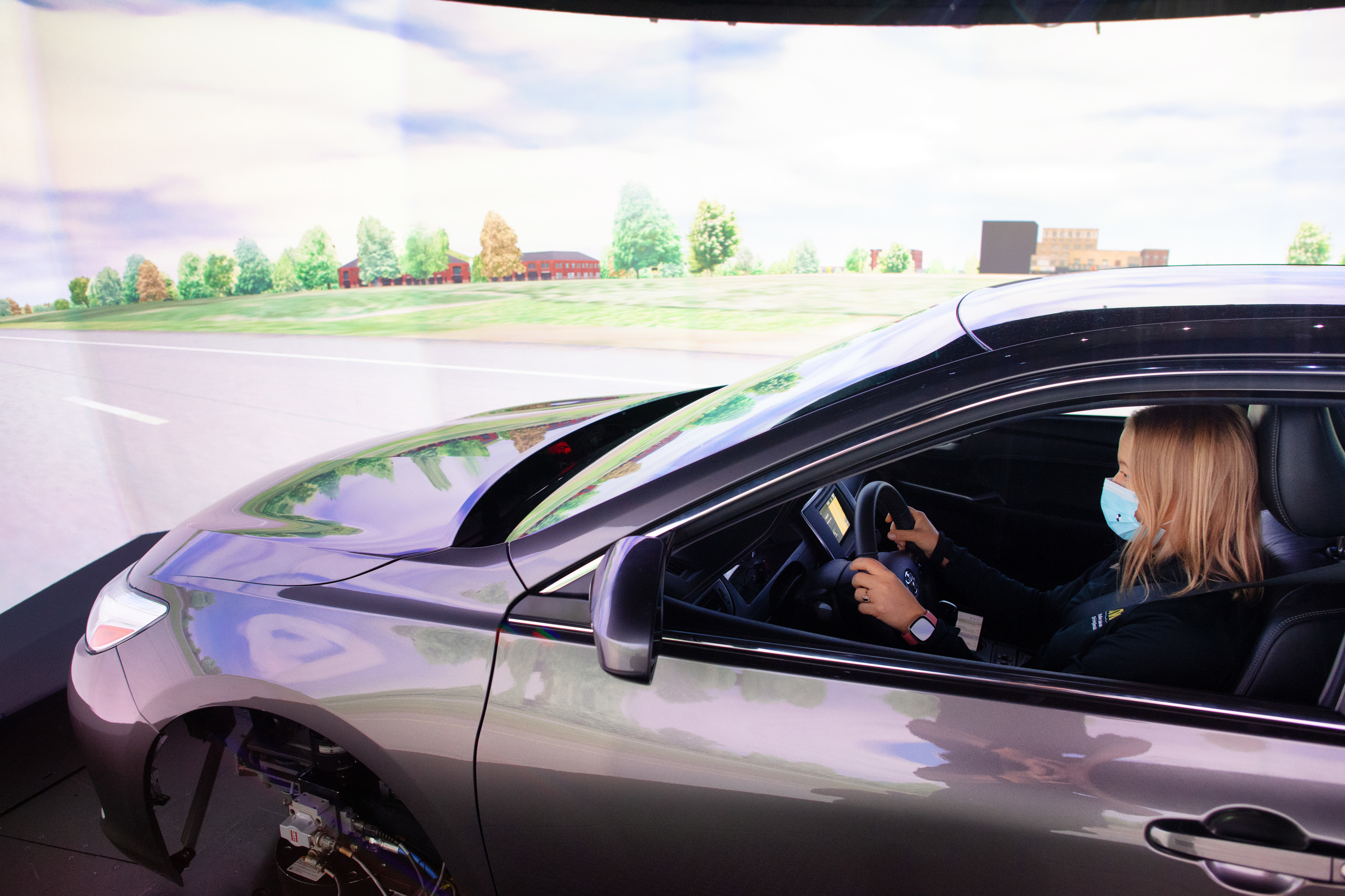 Camry cab inside the NADS-1 simulator