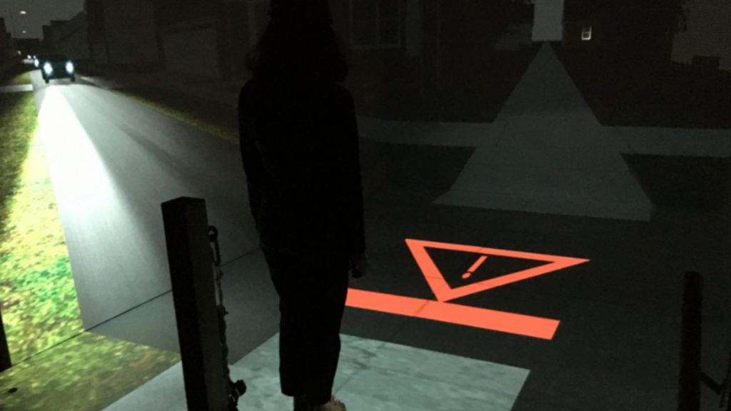 Toyota studying innovative headlights that project onto pavement to alert pedestrians