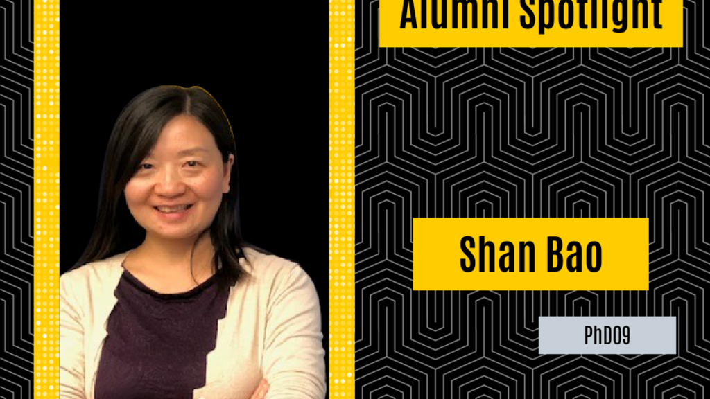 Alumni Spotlight Graphic - Shan Bao